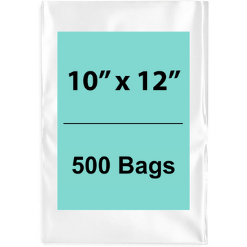 10X12 inches Clear Flat Poly Bags 1.25Mil Open Top (LDPE)